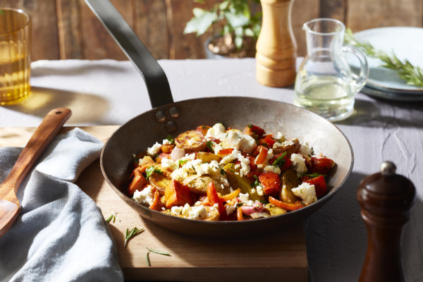 Kartoffel-Kürbis-Feta-Pfanne 